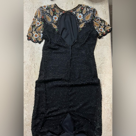 Vintage 1980’s Laurence Kazar Beaded and Sequins Silk Dress Size Medium - Picture 3 of 6